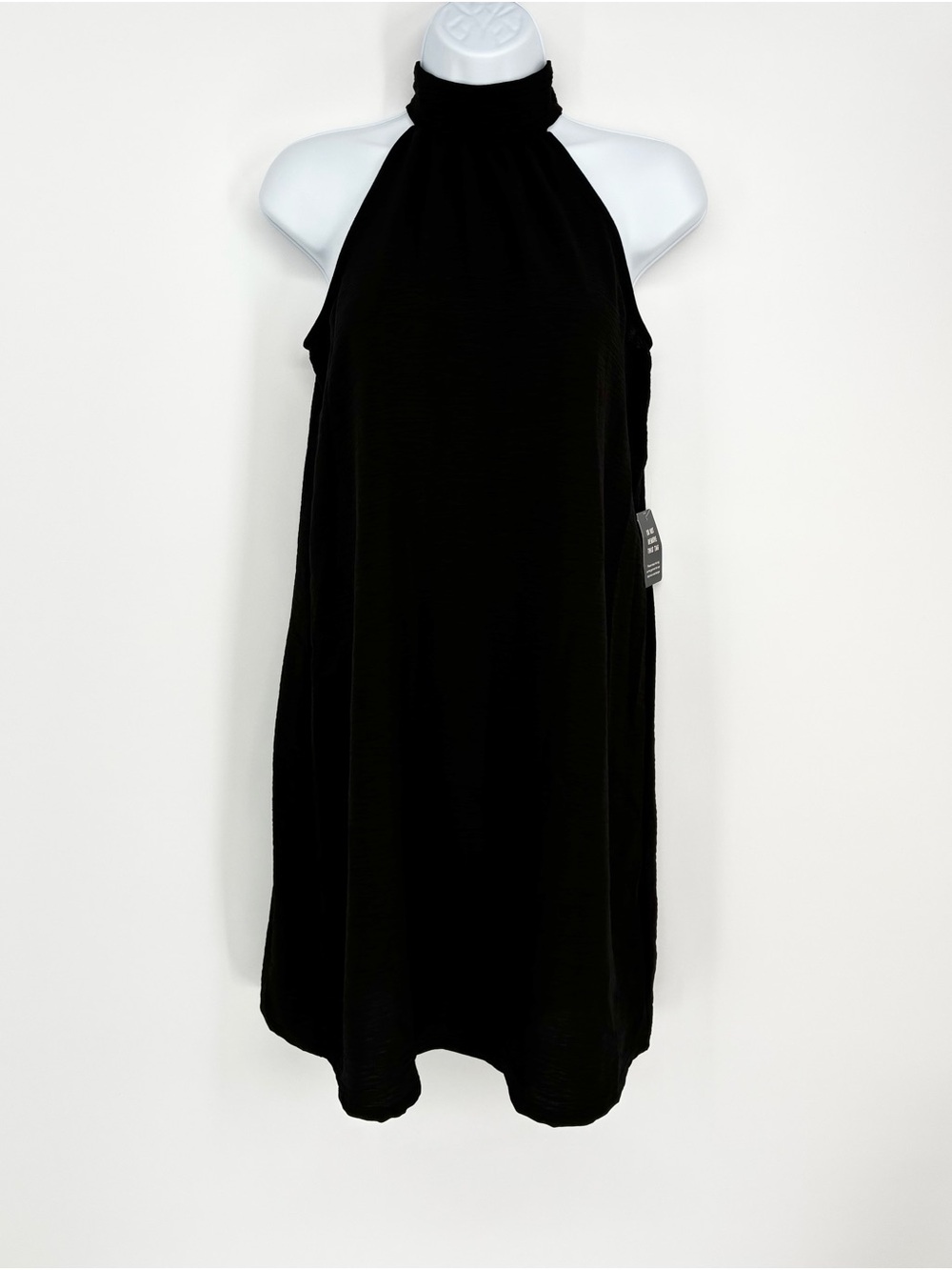 Express Halter Mock Neck Trapeze Shift Mini Dress Black NWT Sz XS